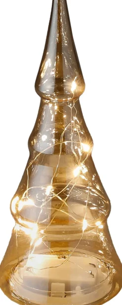 Sale Luca Lighting Weihnachtsbaum Sterre gold beleuchtet D 9 H 21 cm Weihnachtsfiguren & -Objekte