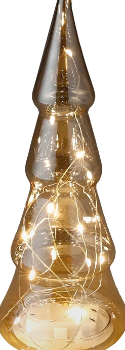 Luca Lighting Weihnachtsbaum Sterre gold beleuchtet D 10 H 25 cm Weihnachtsfiguren & -Objekte