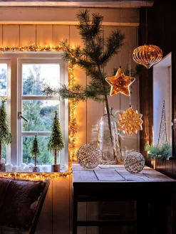 Sale Lumineo Hängelampe Sofia Blume mit Beleuchtung D 19 H 8 cm Weihnachtsdeko Zum Aufhängen