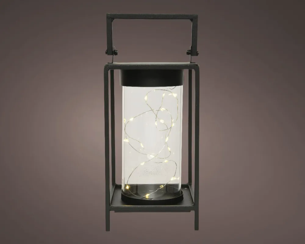 Lumineo Laterne schwarz 18 x 18 x 38 cm Weihnachtsleuchten