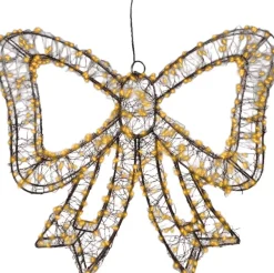 Clearance Lumineo Weihnachtsanhänger Schleife schwarz mit Beleuchtung 38 x 4,5 x 34 cm Weihnachtsdeko Zum Aufhängen