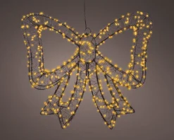 Clearance Lumineo Weihnachtsanhänger Schleife schwarz mit Beleuchtung 38 x 4,5 x 34 cm Weihnachtsdeko Zum Aufhängen