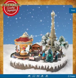 Lumineo Weihnachtsdorf Panorama Paris 29 x 24 x 30 cm Weihnachtshäuschen