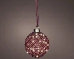 Online Lumineo Weihnachtskugel rosa mit Beleuchtung D 14 cm Weihnachtskugeln & -Anhänger