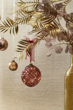 Online Lumineo Weihnachtskugel rosa mit Beleuchtung D 14 cm Weihnachtskugeln & -Anhänger