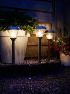 Hot Luxform Lighting Solar Stehlampe outdoor Mizar RVS 18,1 x 18,1 x 45,8 cm Solar Gartenleuchten|Gartenlaternen & -Stehleuchten