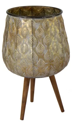 Discount Mega Collections Blumentopf Emir D 35 H 59 cm gold Blumentöpfe|Blumentöpfe & Pflanzgefäße