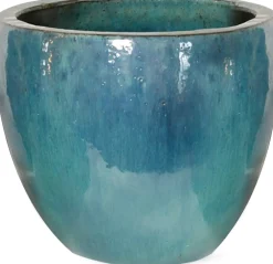 Discount Mega Collections Blumentopf Debora hellblau D 38 H 32 cm Blumentöpfe|Blumentöpfe & Pflanzgefäße