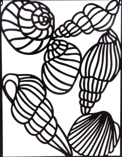 Hot Mega Collections Outdoor-Wanddeko Muschel schwarz 30 x 1 x 60 cm Outdoor-Wanddeko