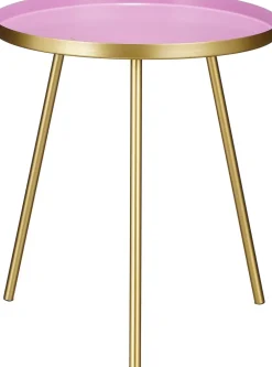 Clearance Mica Decorations Beistelltisch Tatum rosa / gold D 50 H 45 cm Beistelltische|Beistelltische