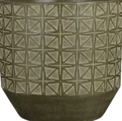 Discount Mica Decorations Blumentopf Valley dunkelgrün D 31 H 30 cm Blumentöpfe|Blumentöpfe & Pflanzgefäße