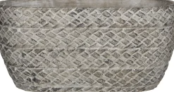 Hot Mica Decorations Blumentopf Alma 28 x 15 x 13 cm grau Blumentöpfe|Blumentöpfe & Pflanzgefäße