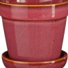 Clearance Mica Decorations Blumentopf mit Untersetzer Clint rosa D 15 H 13 cm Blumentöpfe|Blumentöpfe & Pflanzgefäße