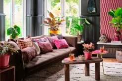 Clearance Mica Decorations Blumentopf mit Untersetzer Clint rosa D 15 H 13 cm Blumentöpfe|Blumentöpfe & Pflanzgefäße