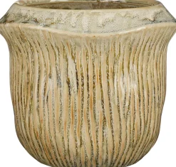 Discount Mica Decorations Blumentopf Catona beige D 22 H 19 cm Blumentöpfe|Blumentöpfe & Pflanzgefäße