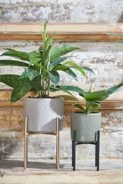 Outlet Mica Decorations Blumentopf-Ständer Ascot gold D 8,5 cm H 9,5 cm Blumenständer