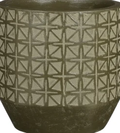 Discount Mica Decorations Blumentopf Valley dunkelgrün D 25 H 24 cm Blumentöpfe|Blumentöpfe & Pflanzgefäße