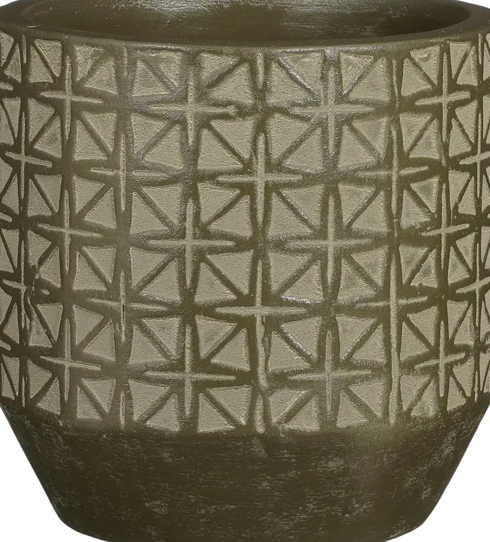 Discount Mica Decorations Blumentopf Valley dunkelgrün D 25 H 24 cm Blumentöpfe|Blumentöpfe & Pflanzgefäße