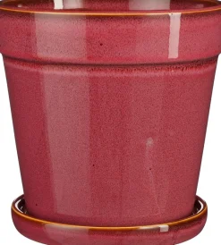 Online Mica Decorations Blumentopf mit Untersetzer Clint rosa D 17 H 16,5 cm Blumentöpfe & Pflanzgefäße|Blumentöpfe
