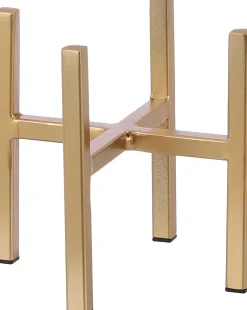 Outlet Mica Decorations Blumentopf-Ständer Ascot gold 14 x 14 x 16 cm Blumenständer