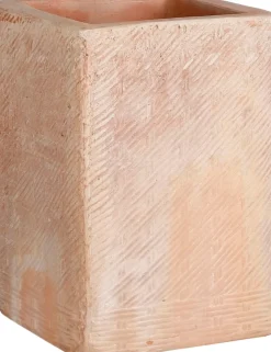 Outlet Mica Decorations Blumentopf Karoo 21 x 21 x 30 cm weiß / terracotta Blumentöpfe|Blumentöpfe & Pflanzgefäße