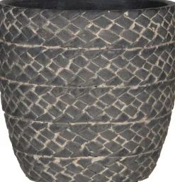 Best Mica Decorations Blumentopf Alma rund D 15 cm H 15 cm dunkelgrau Blumentöpfe & Pflanzgefäße|Blumentöpfe