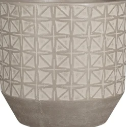 Discount Mica Decorations Blumentopf Valley grau D 37 H 36 cm Blumentöpfe|Blumentöpfe & Pflanzgefäße