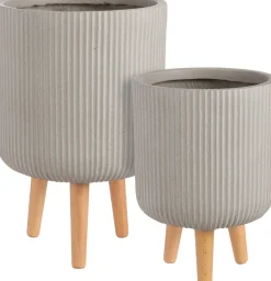 Clearance Mica Decorations Blumentopf mit Füßen Nuovo D 30,5 H 46 cm beige Blumentöpfe|Blumentöpfe & Pflanzgefäße