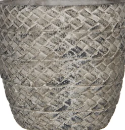 New Mica Decorations Blumentopf Alma rund D 15 cm H 15 cm hellgrau Blumentöpfe|Blumentöpfe & Pflanzgefäße