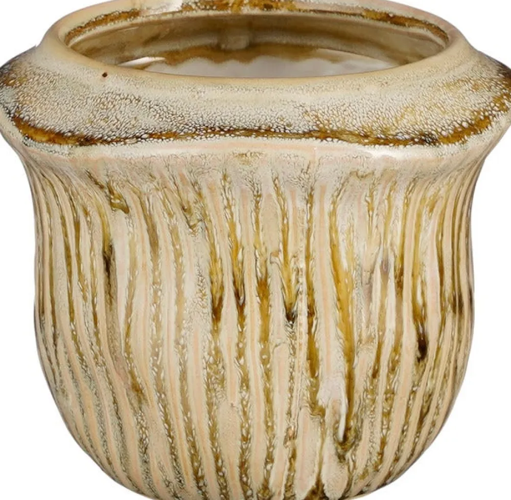 Outlet Mica Decorations Blumentopf Catona beige D 13 H 10,5 cm Blumentöpfe & Pflanzgefäße|Blumentöpfe