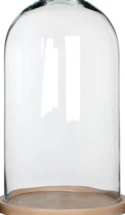 New Mica Decorations Glasglocke mit Teller Hella braun/transparent D 23 H 38 cm Glasglocken