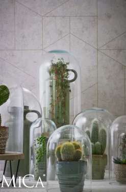 Mica Decorations Glasglocke Hella transparent D 20,5 cm H 39 cm Glasglocken