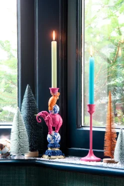 Outlet Mica Decorations Kerzenständer Tulli türkis D 8,5 H 30 cm Kerzenständer