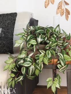 Mica Decorations Künstliche Hängepflanze Tradescantia 15 x 20 x 54 cm Künstliche Hängepflanzen