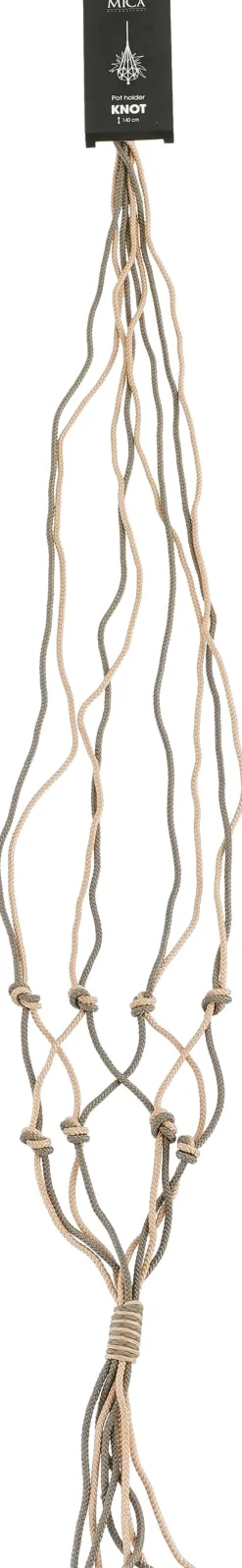 Clearance Mica Decorations Makramee Blumenampel Knoten braun/beige H 140 cm Blumenampeln & Pflanzenhalter