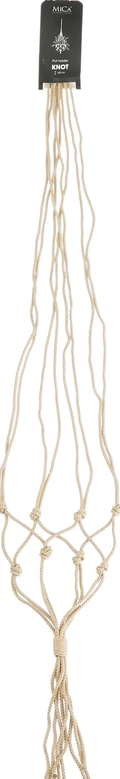 Clearance Mica Decorations Makramee Blumenampel Knoten beige H 140 cm Blumenampeln & Pflanzenhalter