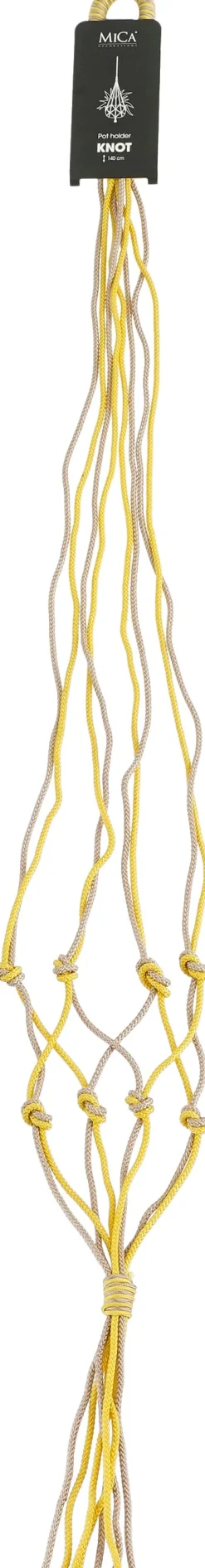 Mica Decorations Makramee Blumenampel Knoten braun/gelb H 140 cm Blumenampeln & Pflanzenhalter