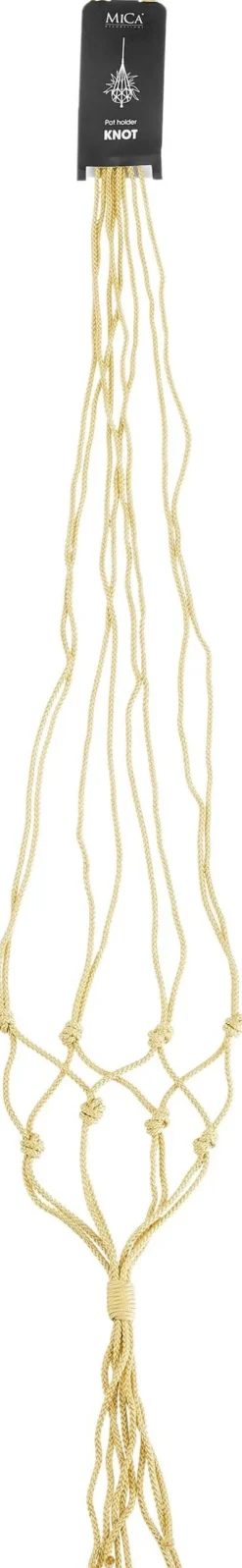 Hot Mica Decorations Makramee Blumenampel Knoten gelb H 140 cm Blumenampeln & Pflanzenhalter
