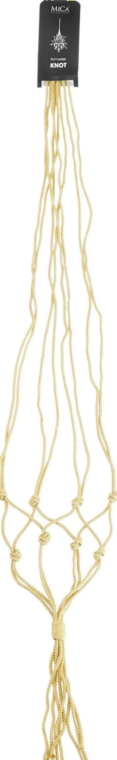 Hot Mica Decorations Makramee Blumenampel Knoten gelb H 140 cm Blumenampeln & Pflanzenhalter