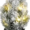 Best Mica Decorations Mini-Weihnachtsbaum Ivo mit Schnee beleuchtet grün D 7,5 H 24 cm Weihnachtsfiguren & -Objekte