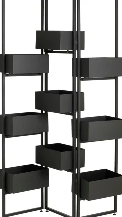 Discount Mica Decorations Pflanzenwand / Raumteiler Nando schwarz 40 x 25 x 178 cm Pflanztische & -Regale