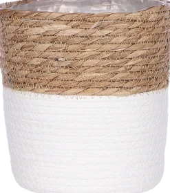 New Mica Decorations Pflanzkorb Rachel weiß D 18 cm H 18 cm Pflanzkörbe|Pflanzkörbe