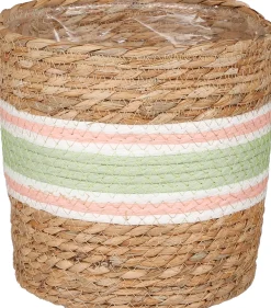 Discount Mica Decorations Pflanzkorb Rachel hellgrün D 19 H 19 cm Pflanzkörbe|Pflanzkörbe