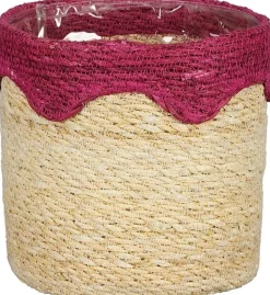 Outlet Mica Decorations Pflanzkorb Ella rosa D 16 H 16 cm Pflanzkörbe|Pflanzkörbe