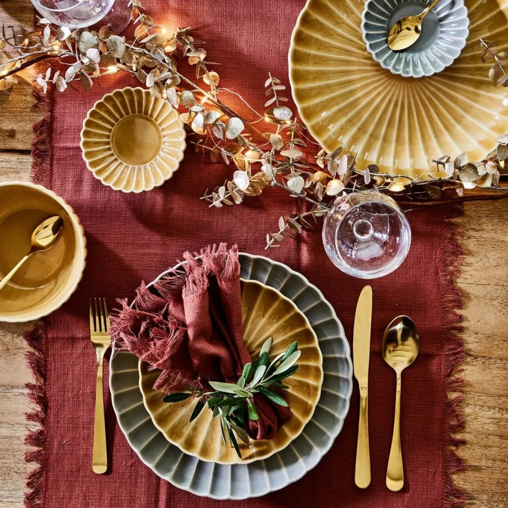 New Mica Decorations Schale gelb Pesca D 15,5 H 7,5 cm Geschirr & Gläser