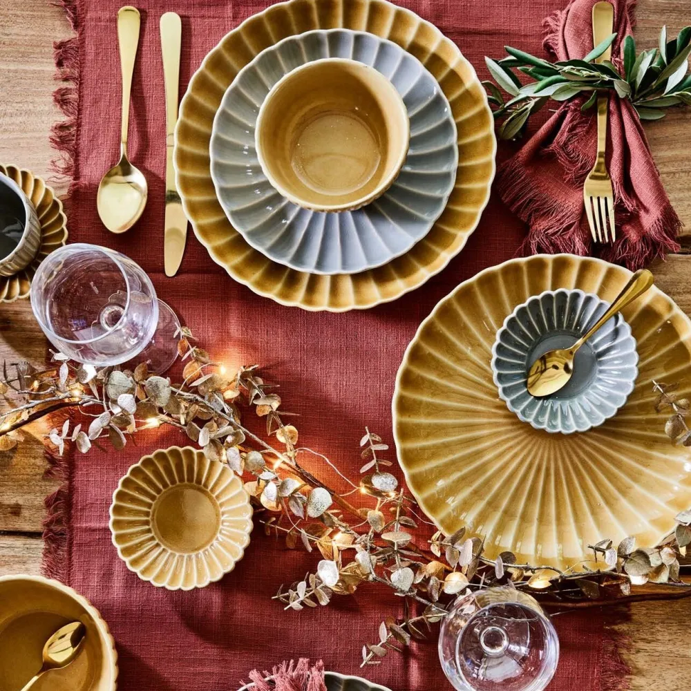 New Mica Decorations Schale gelb Pesca D 15,5 H 7,5 cm Geschirr & Gläser