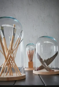 Hot Mica Decorations Teller für Glasglocke Hella Holz hell D 21,5 cm H 2 cm Glasglocken