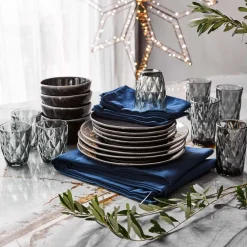 Hot Mica Decorations Teller Tabo schwarz D 26,5 H 3 cm Geschirr & Gläser