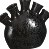 Clearance Mica Decorations Tulpenvase Saul schwarz 25 x 10 x 21 cm Vasen & Krüge|Blumentöpfe & Pflanzgefäße