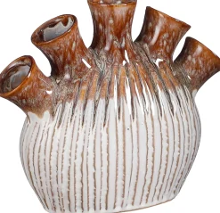 Sale Mica Decorations Tulpenvase Saul braun 25 x 10 x 21 cm Vasen & Krüge|Blumentöpfe & Pflanzgefäße
